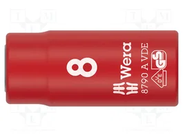 WERA Vaso Hexagonal Aislado 8mm 1/4 de Pulgada