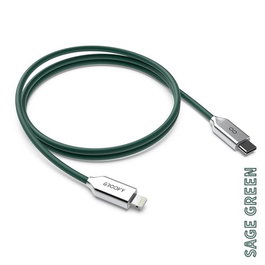 Cable Groovy Cable Usb-C - Lightning Apple Alto Rendimiento 2,0A Verde Pantone C4211 1 M.