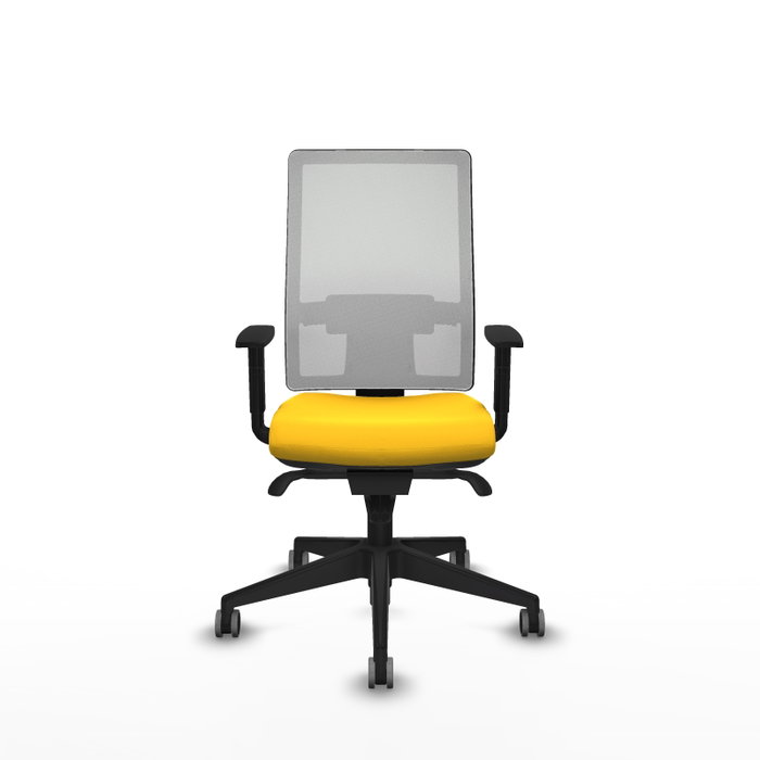 PIQUERAS Y CRESPO Silla de oficina Horna con mecanismo Sincro, Similpiel Amarillo y Malla Blanco PIQUERAS Y CRESPO Silla de oficina Horna con mecanismo Sincro, Similpiel Amarillo y Malla Blanco