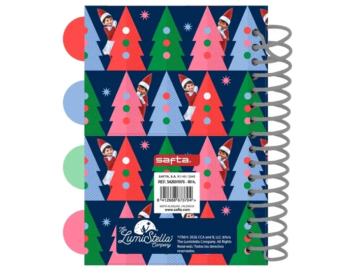 Safta Bloc de Notas A6 Santaverse Elf on the Shelf Tapas Duras