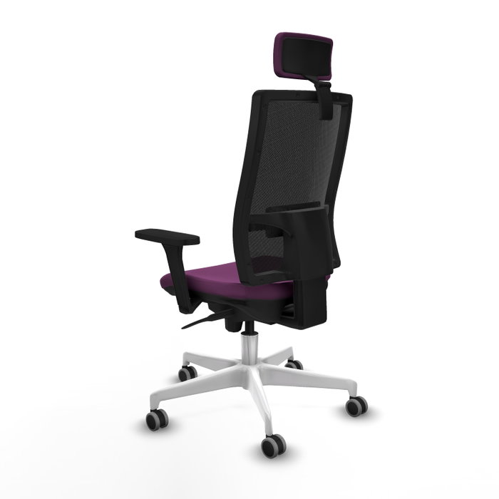 PIQUERAS Y CRESPO Silla de oficina Horna con mecanismo Sincro, Morado y Negro