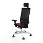 PIQUERAS Y CRESPO Silla de oficina Horna con mecanismo Sincro, Morado y Negro