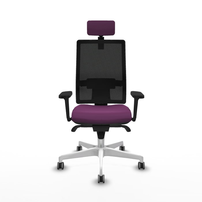 PIQUERAS Y CRESPO Silla de oficina Horna con mecanismo Sincro, Morado y Negro