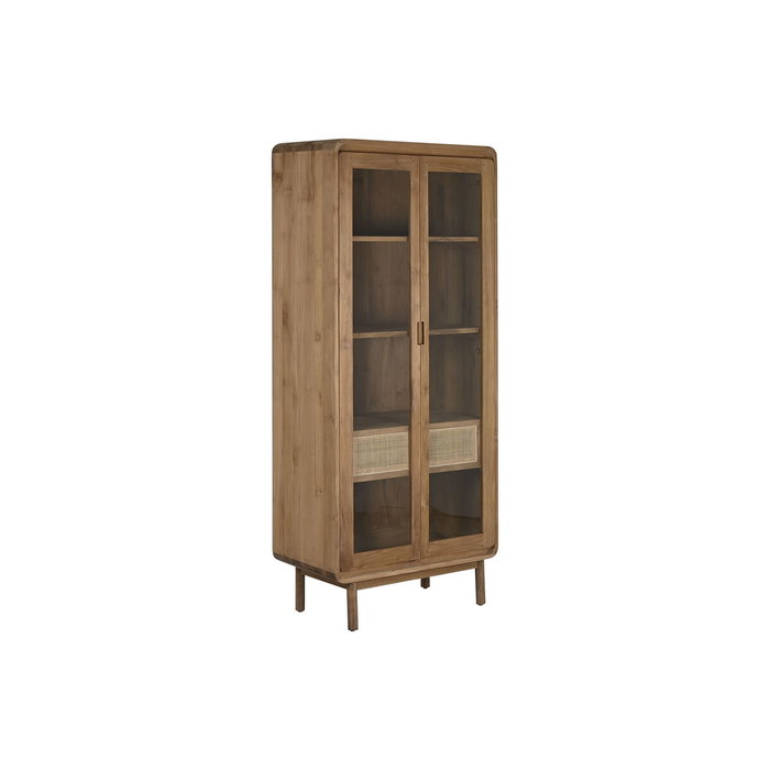 DKD Home Decor Vitrina Teca y Cristal Natural 80x45x190 cm DKD Home Decor Vitrina Teca y Cristal Natural 80x45x190 cm