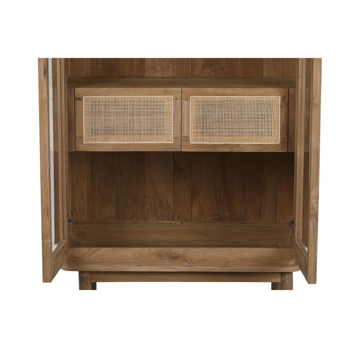 DKD Home Decor Vitrina Teca y Cristal Natural 80x45x190 cm DKD Home Decor Vitrina Teca y Cristal Natural 80x45x190 cm