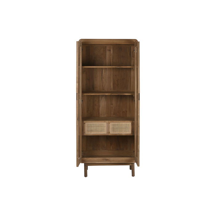 DKD Home Decor Vitrina Teca y Cristal Natural 80x45x190 cm DKD Home Decor Vitrina Teca y Cristal Natural 80x45x190 cm