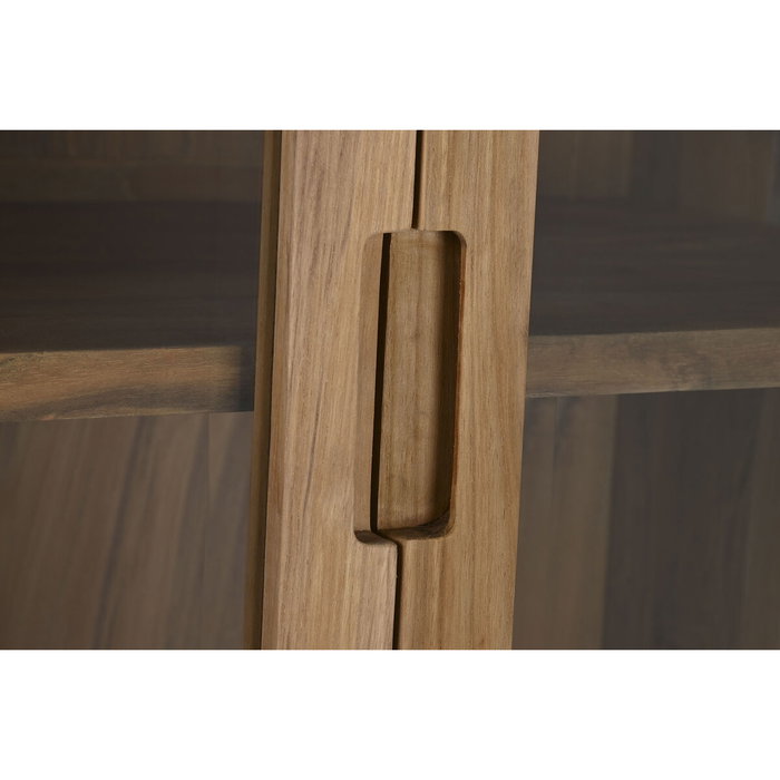 DKD Home Decor Vitrina Teca y Cristal Natural 80x45x190 cm DKD Home Decor Vitrina Teca y Cristal Natural 80x45x190 cm