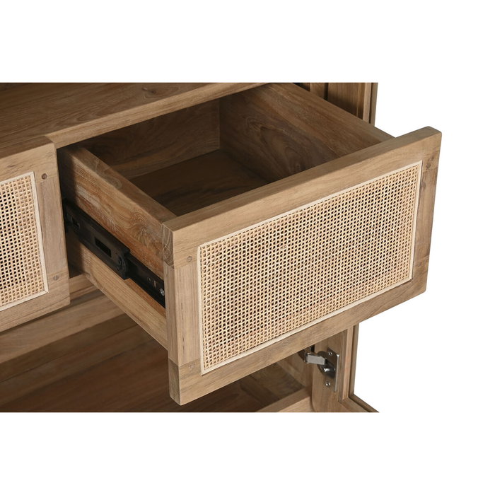 DKD Home Decor Vitrina Teca y Cristal Natural 80x45x190 cm DKD Home Decor Vitrina Teca y Cristal Natural 80x45x190 cm