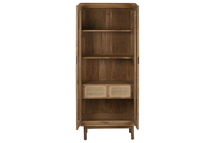 DKD Home Decor Vitrina Balines Natural Teca Cristal 190 x 80 x 45 cm