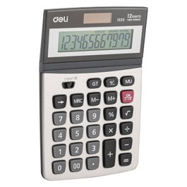 Deli Calculadora de sobremesa E1222 12 dígitos plata/gris
