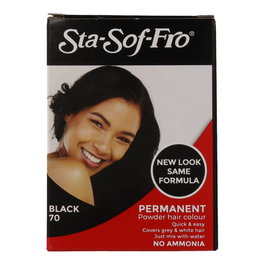 STA-SOF-FRO Permanente Powder Hair Color Black 8 G - Polvo Colorante para Cabello Tinte Negro