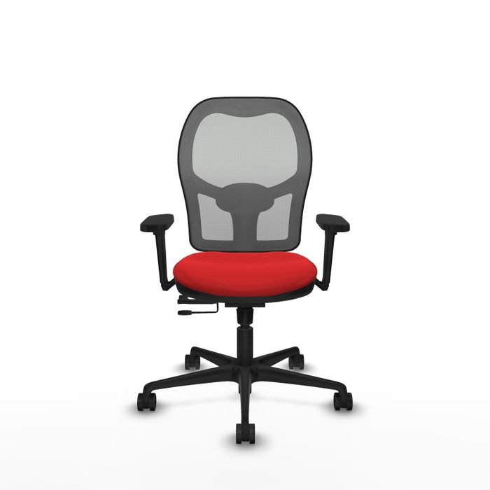 PIQUERAS Y CRESPO Silla de oficina Jorquera Rojo/Gris con Mecanismo Sincro/Traslack