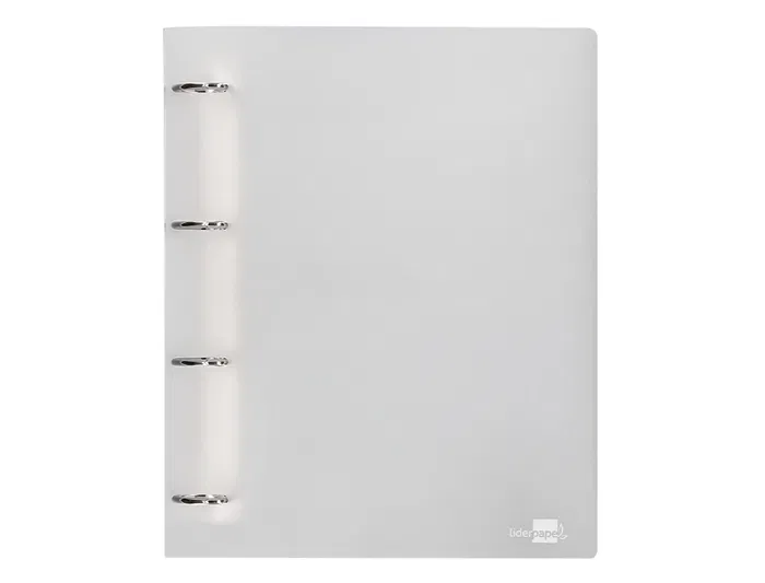 Liderpapel Carpeta 4 Anillas Mixtas 40 mm Polipropileno DIN A4 Transparente