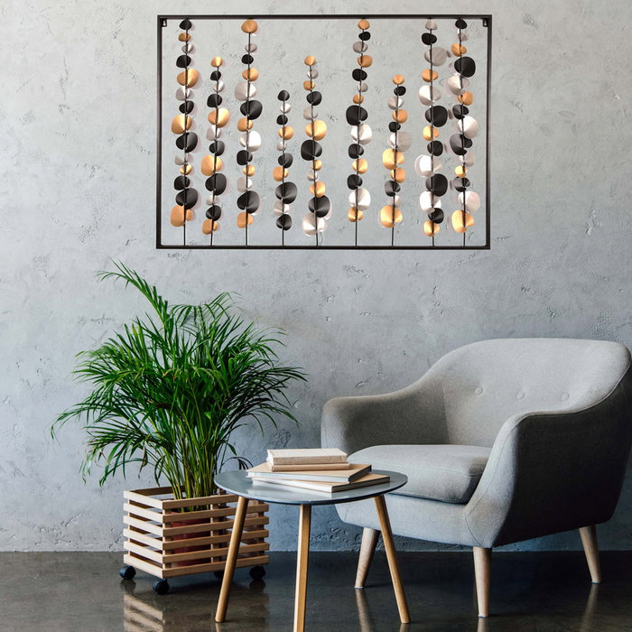 Home Deco Factory Mural Decorativo de Flores de Metal 100x70 cm Home Deco Factory Mural Decorativo de Flores de Metal 100x70 cm