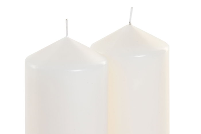 DKD Home Decor Set de 2 Velas Blancas de Cera Parafina