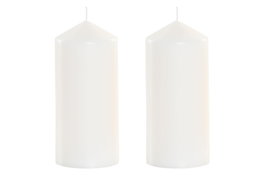 DKD Home Decor Set de 2 Velas Blancas de Cera Parafina