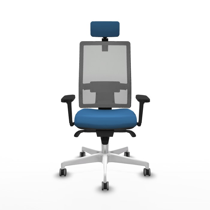 PIQUERAS Y CRESPO Silla de oficina Horna con mecanismo Sincro, Azul claro y Gris