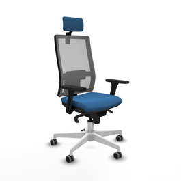 PIQUERAS Y CRESPO Silla de oficina Horna con mecanismo Sincro, Azul claro y Gris