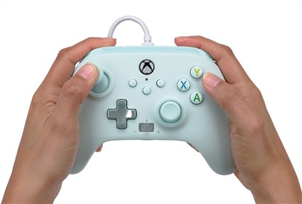 Power A Mando con Cable XBGP0004-01 para Xbox Series X/S Azul Algodón de Azúcar con Licencia Oficial Xbox