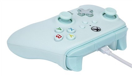 Power A Mando con Cable XBGP0004-01 para Xbox Series X/S Azul Algodón de Azúcar con Licencia Oficial Xbox