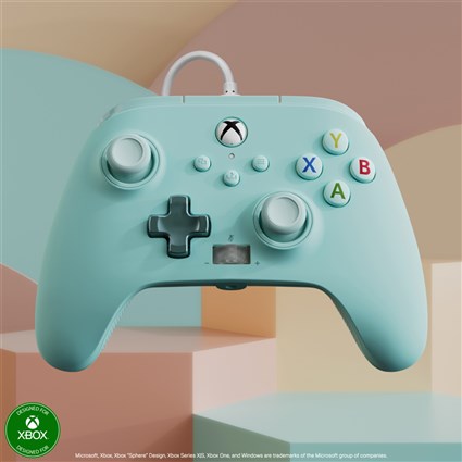 Power A Mando con Cable XBGP0004-01 para Xbox Series X/S Azul Algodón de Azúcar con Licencia Oficial Xbox