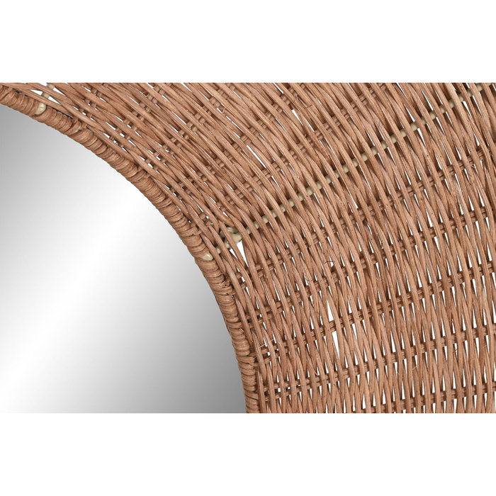 DKD Home Decor Espejo de Ratán y Metal 98x98 cm Natural