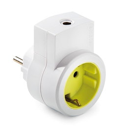 Famatel Adaptador Schuko 2P+T 16A 250V Blanco con Toma y Salida de Cable 3x1,5 mm² Blister