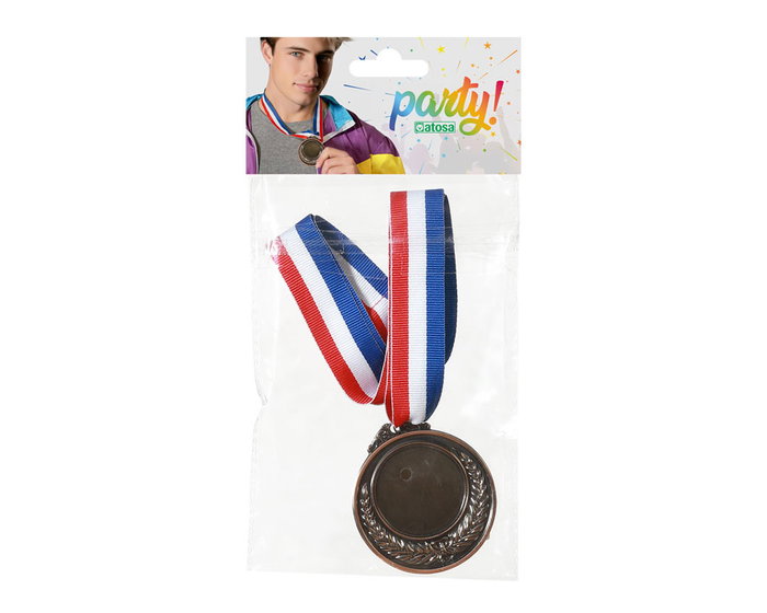 Atosa Medalla de Bronce 6,5 cm con Cinta para Premios y Eventos