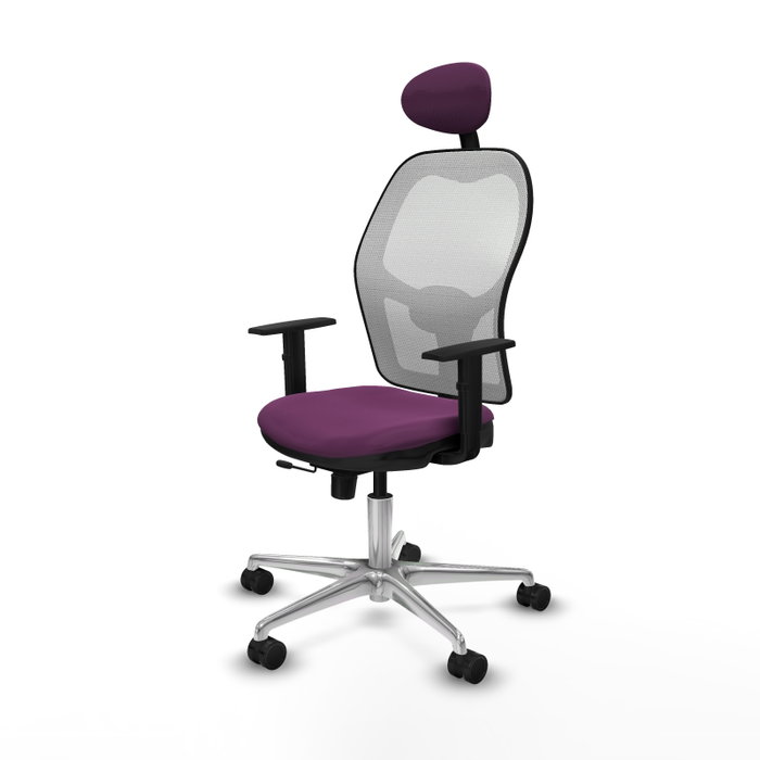 PIQUERAS Y CRESPO Silla de oficina Jorquera Morado/Blanco con Mecanismo Sincro/Traslack