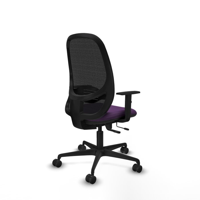PIQUERAS Y CRESPO Silla de oficina Cilanco con mecanismo Sincro/Traslack, Morado y Negro