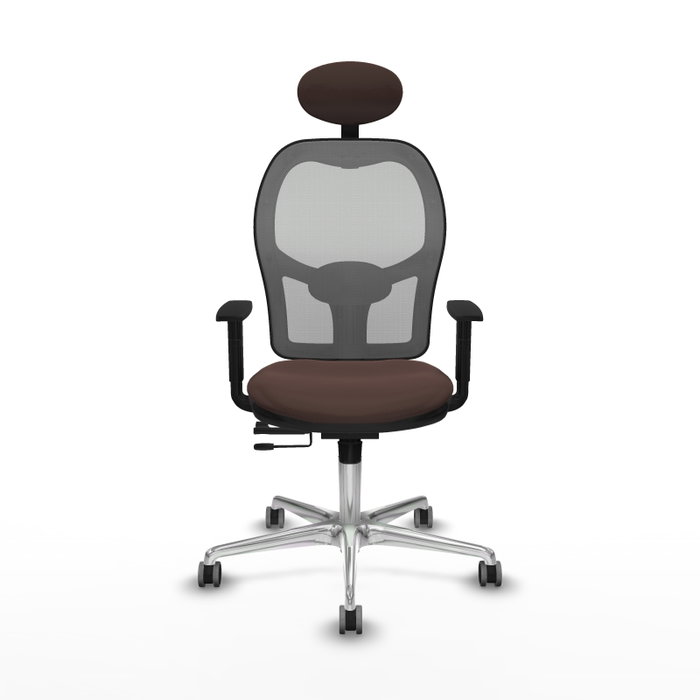 PIQUERAS Y CRESPO Silla de oficina Jorquera con mecanismo Sincro/Traslack Marrón y Gris PIQUERAS Y CRESPO Silla de oficina Jorquera con mecanismo Sincro/Traslack Marrón y Gris
