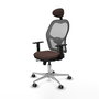 PIQUERAS Y CRESPO Silla de oficina Jorquera con mecanismo Sincro/Traslack Marrón y Gris