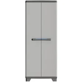 Keter Mueble Lineal de Almacenamiento - Armario 68x39x173 cm, 3 Estantes Ajustables, Carga 15 kg, Negro y Gris