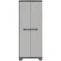 Keter Mueble Lineal de Almacenamiento - Armario 68x39x173 cm, 3 Estantes Ajustables, Carga 15 kg, Negro y Gris