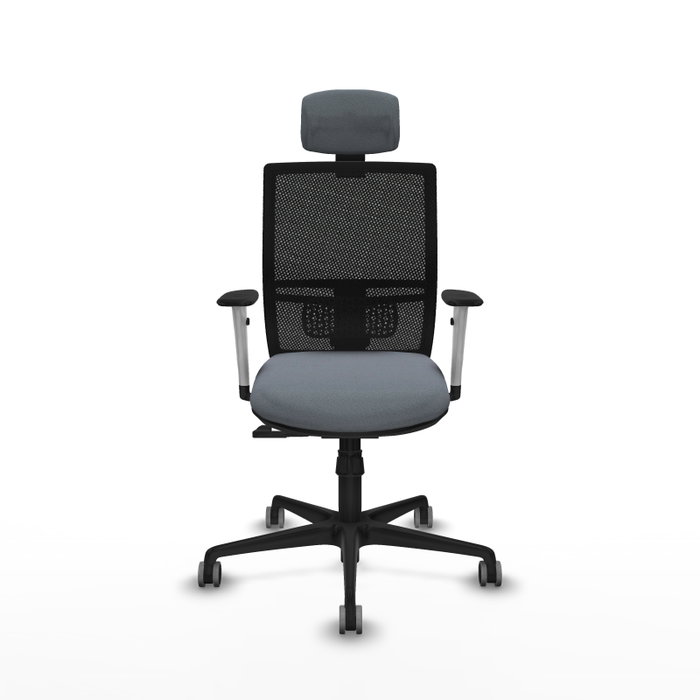 PIQUERAS Y CRESPO Silla de oficina Yunquera con mecanismo Sincro, Gris y Negro