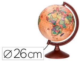 Liderpapel Globo terráqueo con luz físico y político estilo antiguo 26 cm