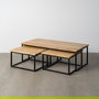 S/3 Mesa Centro Natural Madera-Metal 130 X 60 X 40 cm