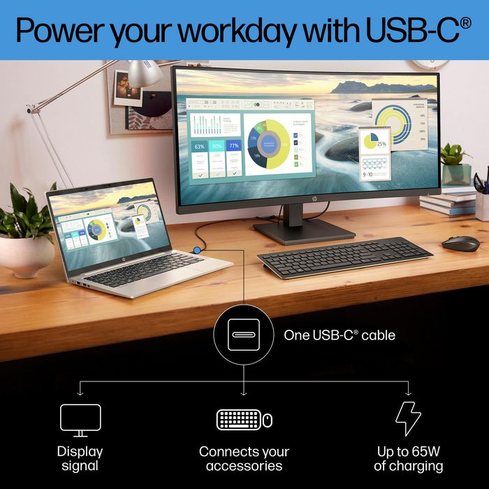 HP P34hc G4 Monitor Curvo 34 WQHD USB-C Black HP P34hc G4 Monitor Curvo 34 WQHD USB-C Black