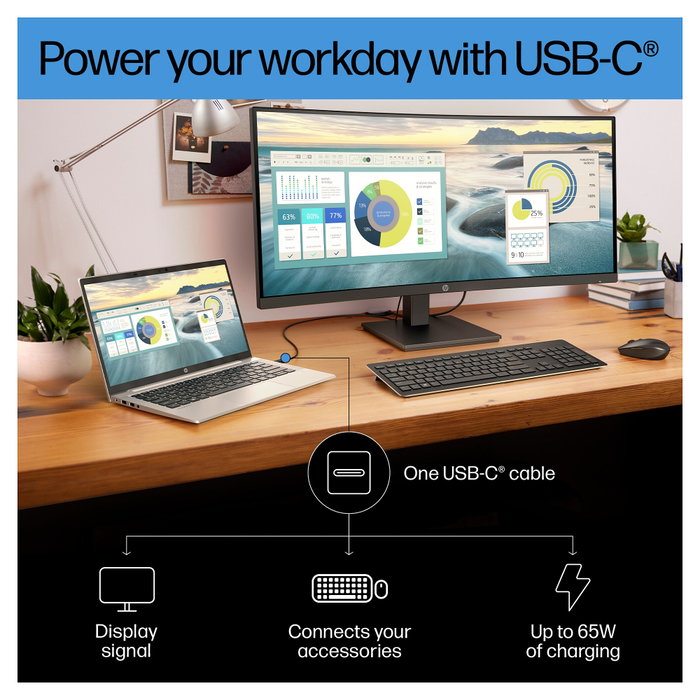 HP P34hc G4 Monitor Curvo WQHD 34 pulgadas USB-C
