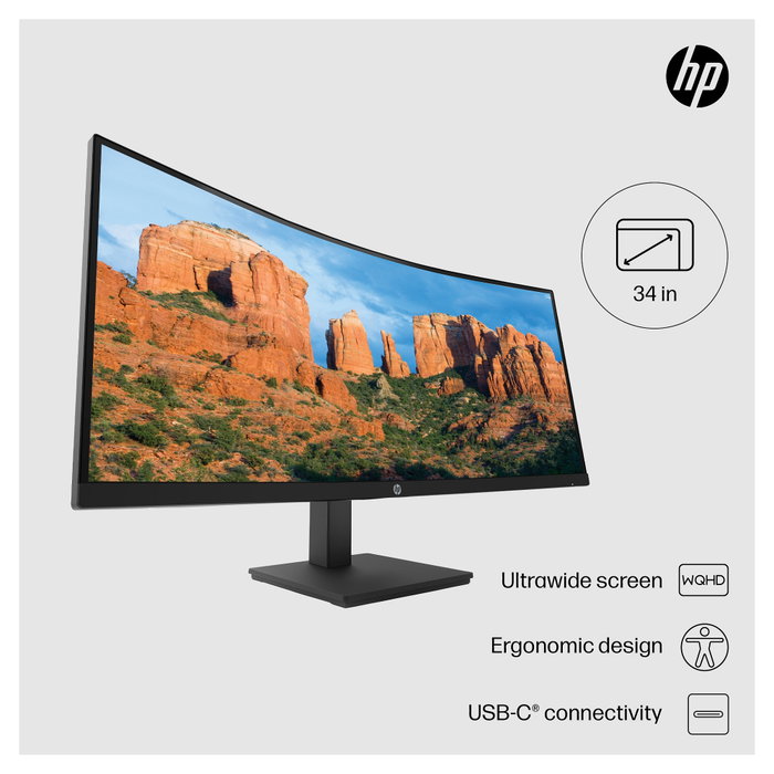 HP P34hc G4 Monitor Curvo WQHD 34 pulgadas USB-C