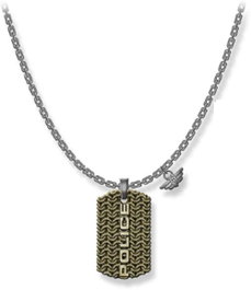 Police Engawa Necklace Silver SS Gold Pendant - Dorado
