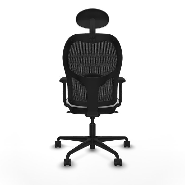 PIQUERAS Y CRESPO Silla de oficina Jorquera, Tela Blanca y Malla Negra