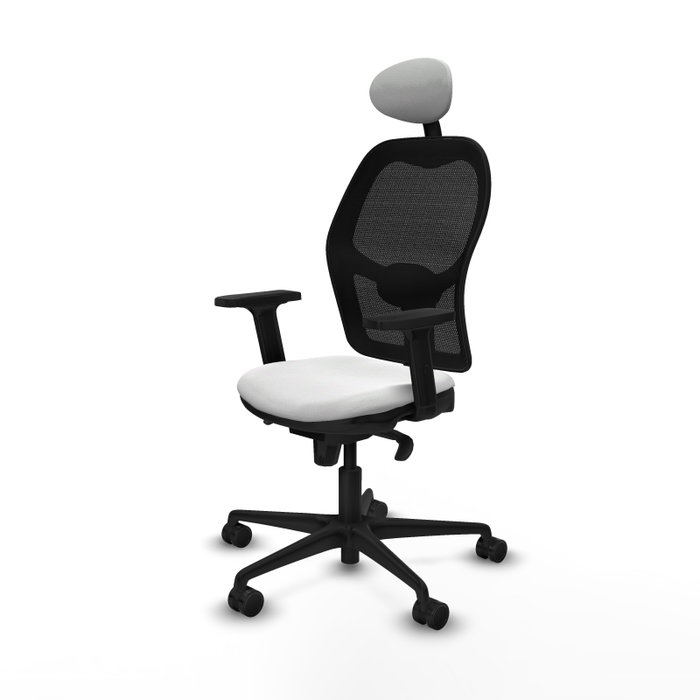 PIQUERAS Y CRESPO Silla de oficina Jorquera, Tela Blanca y Malla Negra