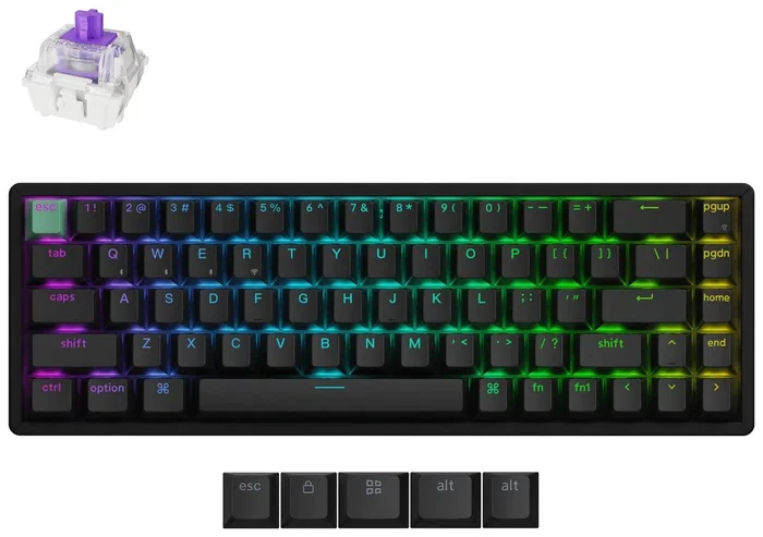 Keychron K6H-J1 Teclado Mecánico 65% Magnético RGB Inalámbrico Negro Keychron K6H-J1 Teclado Mecánico 65% Magnético RGB Inalámbrico Negro