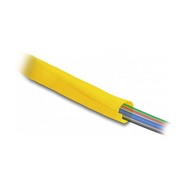 DeLOCK Manga tejida de cierre automático resistente al calor 2 m x 10 mm Amarillo