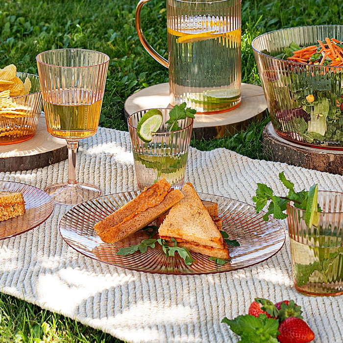 Ensaladera Poliestireno Sunset Coral Quid 25 cm