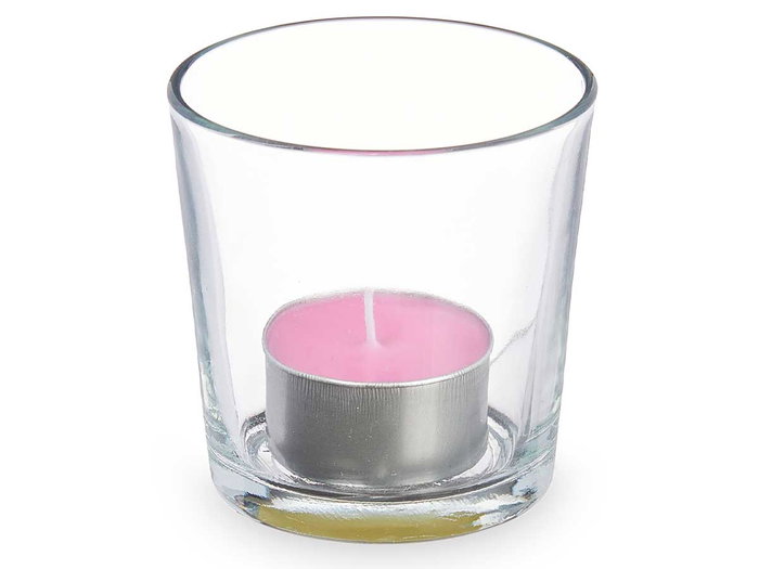 Acorde Portavela Tealight Orquidea 6 Horas 7x7x7 cm Vidrio Morado (Set de 12)