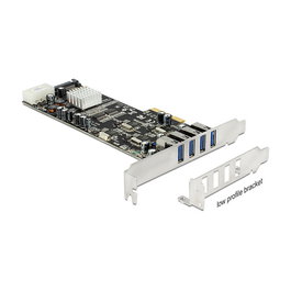 DeLOCK Tarjeta de Expansión USB 3.0 PCIe Interna 89365 - 4 Puertos USB 3.2 Gen 1 - Compatible con Windows, Linux