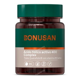 BONUSAN Ácido Fólico Activo 400Mcg. Plus 90Comp. Para Embarazo y Concepción
