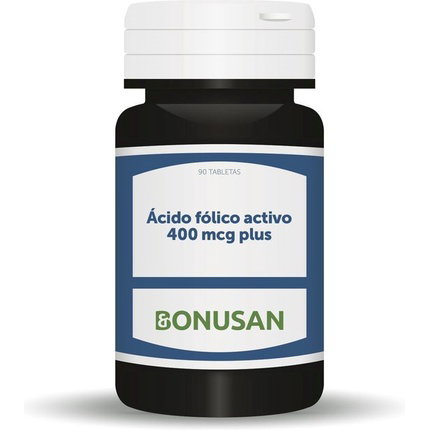 BONUSAN Ácido Fólico Activo 400 mcg Plus con Vitamina B12, 90 comprimidos